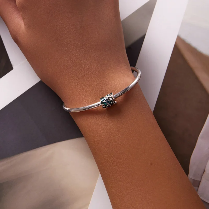 (image for) Pandora Style Green Leaves Charm - SCC2175 - View 5