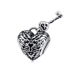 Pandora Style Heart Lock Charm - SCC1447 Pandora Style Heart Lock Charm - SCC1447