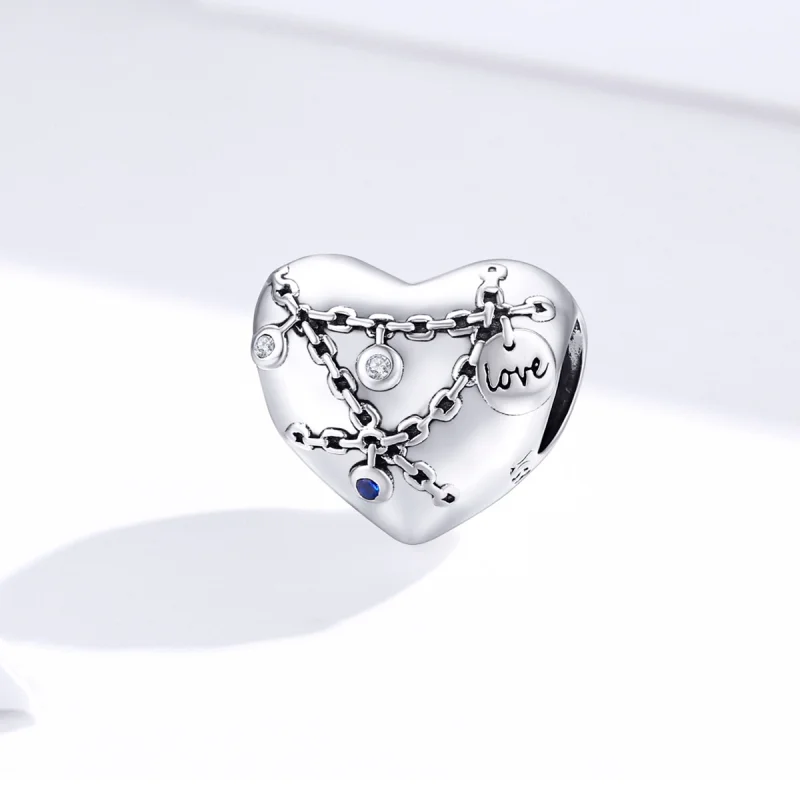 (image for) Pandora Style Heart Lock Charm - SCC1538 - View 4