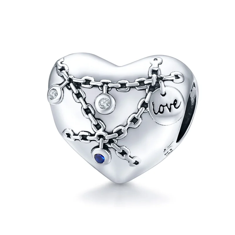 (image for) Pandora Style Heart Lock Charm - SCC1538 - Product Image