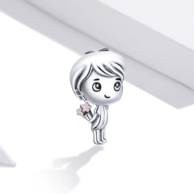 (image for) Pandora Style Heartbeat Boy Charm - BSC400 - View 2