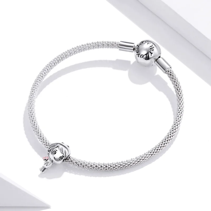 (image for) Pandora Style Heartbeat Boy Charm - BSC400 - View 3