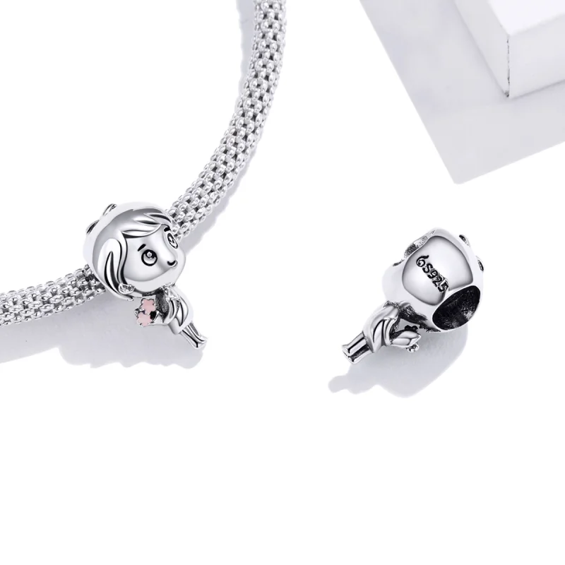 (image for) Pandora Style Heartbeat Boy Charm - BSC400 - View 4