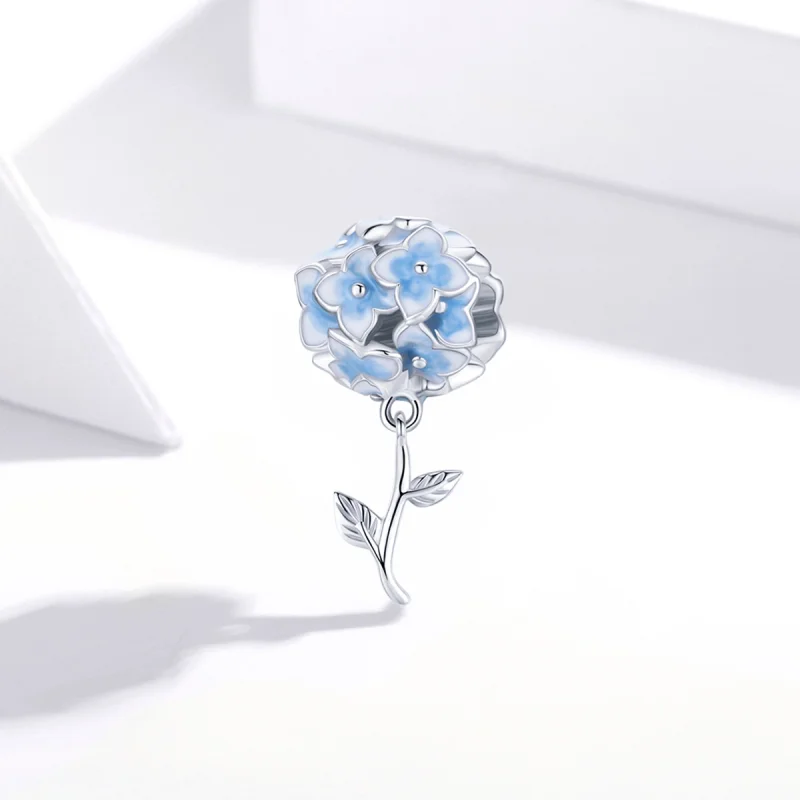 (image for) Pandora Style Hydrangea Charm - BSC392 - View 2