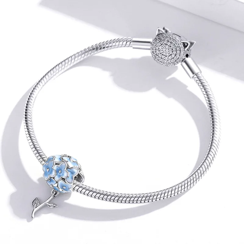 (image for) Pandora Style Hydrangea Charm - BSC392 - View 3