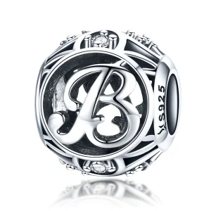 Pandora Style Letter-B Charm - SCC738-B (image for) Pandora Style Letter-B Charm - SCC738-B