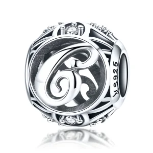 Pandora Style Letter-C Charm - SCC738-C (image for) Pandora Style Letter-C Charm - SCC738-C