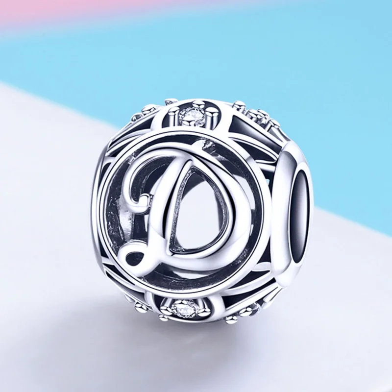 (image for) Pandora Style Letter-D Charm - SCC738-D - View 2