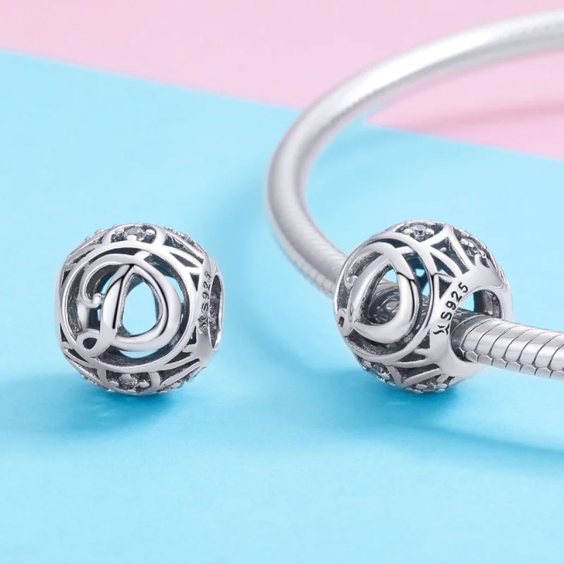 (image for) Pandora Style Letter-D Charm - SCC738-D - View 3