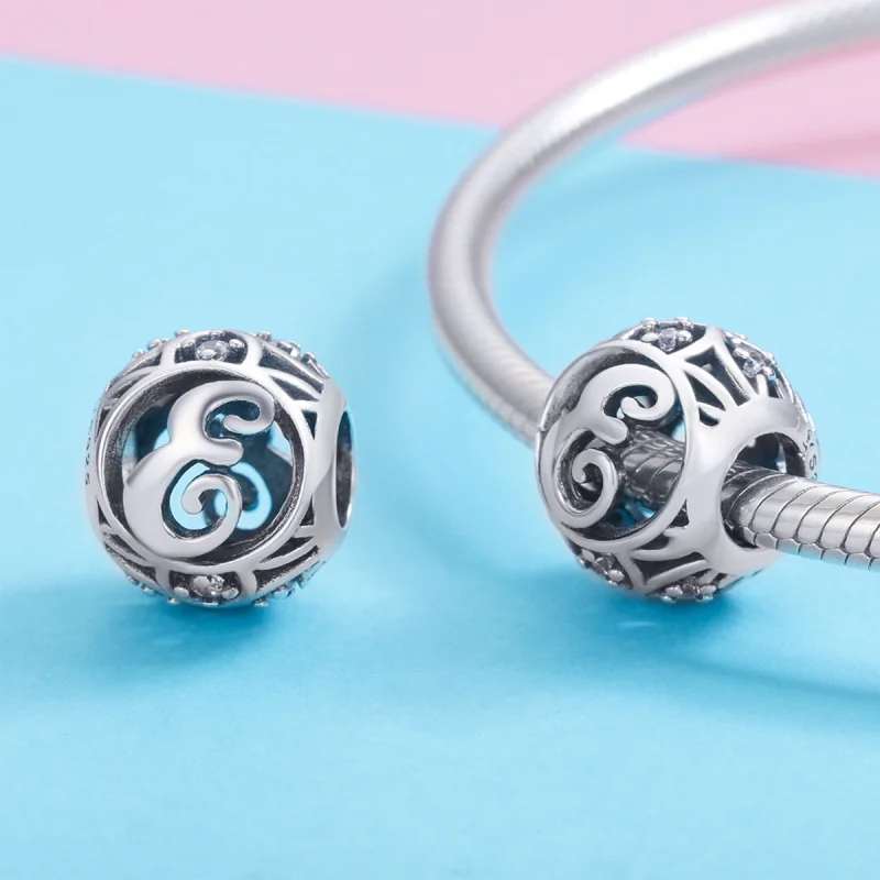 (image for) Pandora Style Letter-E Charm - SCC738-E - View 3