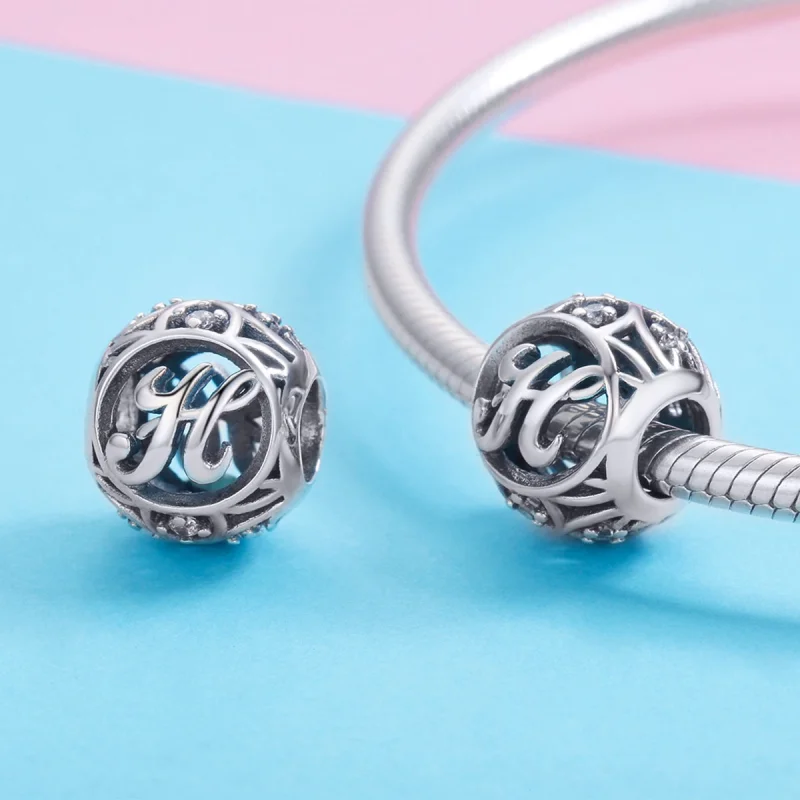 (image for) Pandora Style Letter-H Charm - SCC738-H - View 3