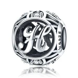Pandora Style Letter-H Charm - SCC738-H (image for) Pandora Style Letter-H Charm - SCC738-H