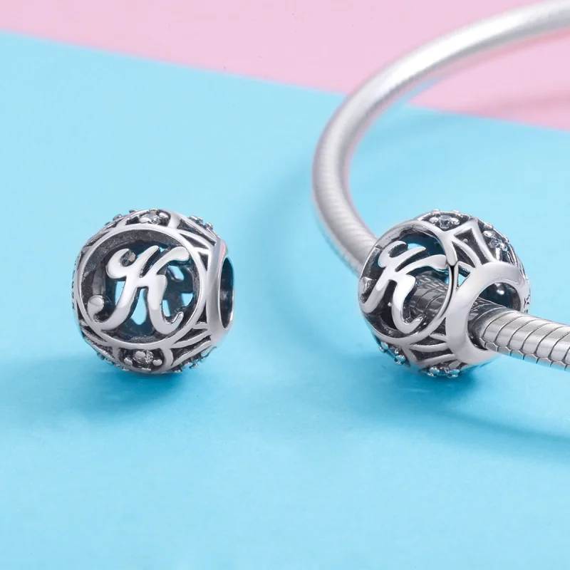 (image for) Pandora Style Letter-K Charm - SCC738-K - View 3