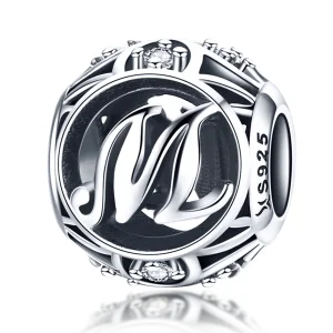 Pandora Style Letter-M Charm - SCC738-M (image for) Pandora Style Letter-M Charm - SCC738-M