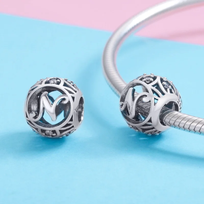 (image for) Pandora Style Letter-N Charm - SCC738-N - View 3