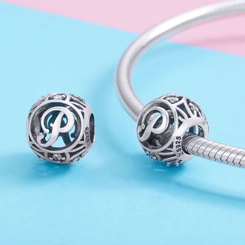 (image for) Pandora Style Letter-P Charm - SCC738-P - View 3