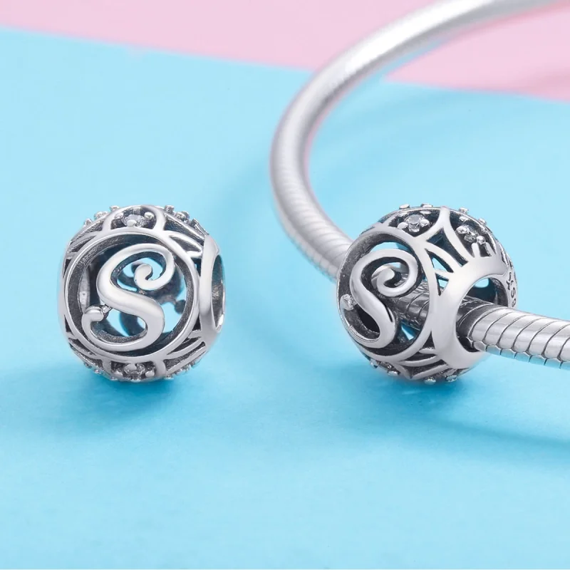 (image for) Pandora Style Letter-S Charm - SCC738-S - View 3