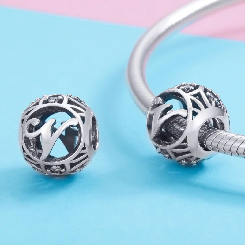 (image for) Pandora Style Letter-V Charm - SCC738-V - View 3