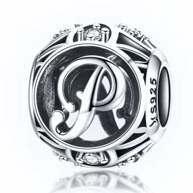 Pandora Style Letter-P Charm - SCC738-P Pandora Style Letter-P Charm - SCC738-P