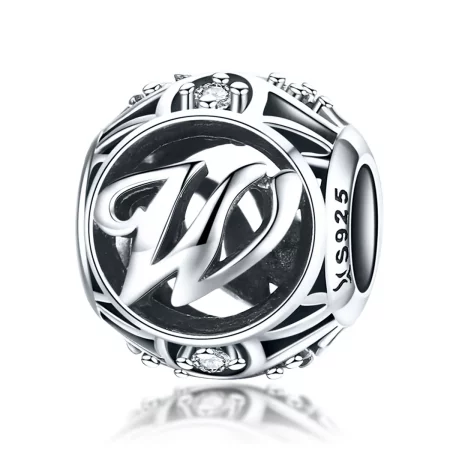 Pandora Style Letter-W Charm - SCC738-W Pandora Style Letter-W Charm - SCC738-W