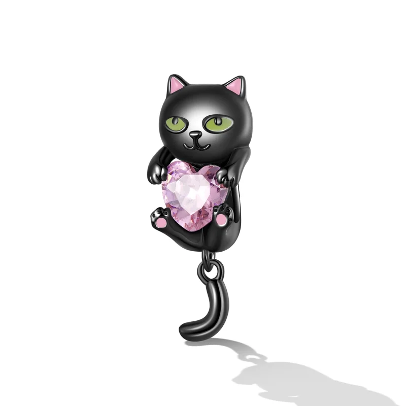 (image for) Pandora Style Little Black Cat Charm - SCC2329 - View 2
