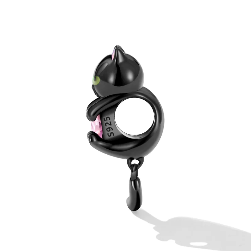 (image for) Pandora Style Little Black Cat Charm - SCC2329 - View 3