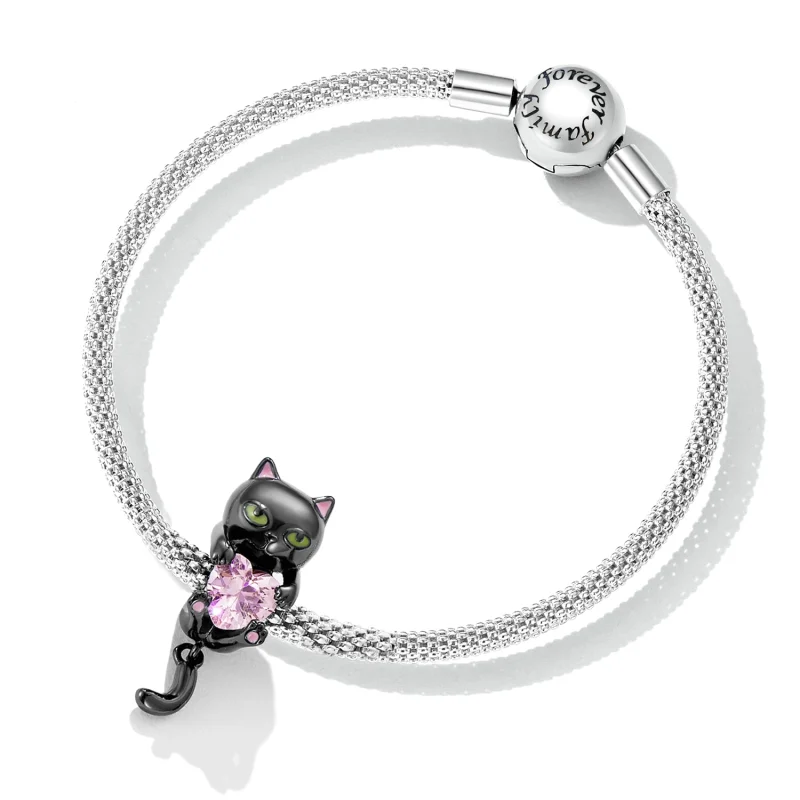 (image for) Pandora Style Little Black Cat Charm - SCC2329 - View 5