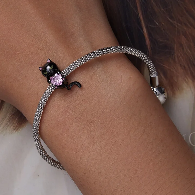 (image for) Pandora Style Little Black Cat Charm - SCC2329 - View 6