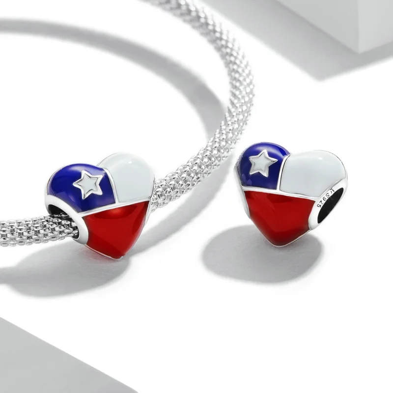 (image for) Pandora Style Love Chile Flag Charm - SCC2110 - View 4