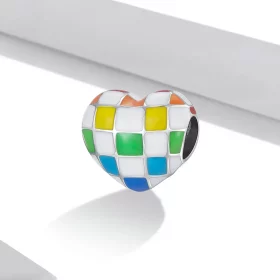 Pandora Style Love Rainbow Checkerboard Charm - SCC2131 Pandora Style Love Rainbow Checkerboard Charm - SCC2131