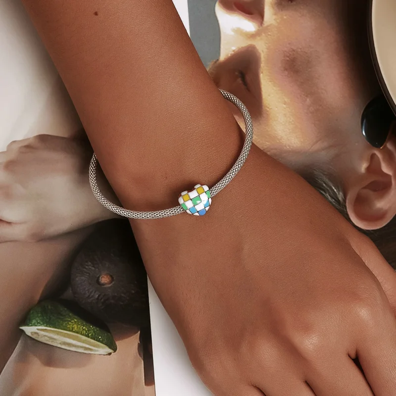 (image for) Pandora Style Love Rainbow Checkerboard Charm - SCC2131 - View 5