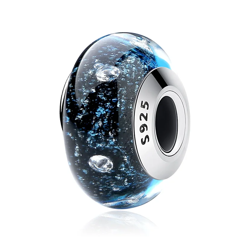 (image for) Pandora Style Midnight Bubbling with Threaded Murano Glass Charm - SCZ028 - View 2