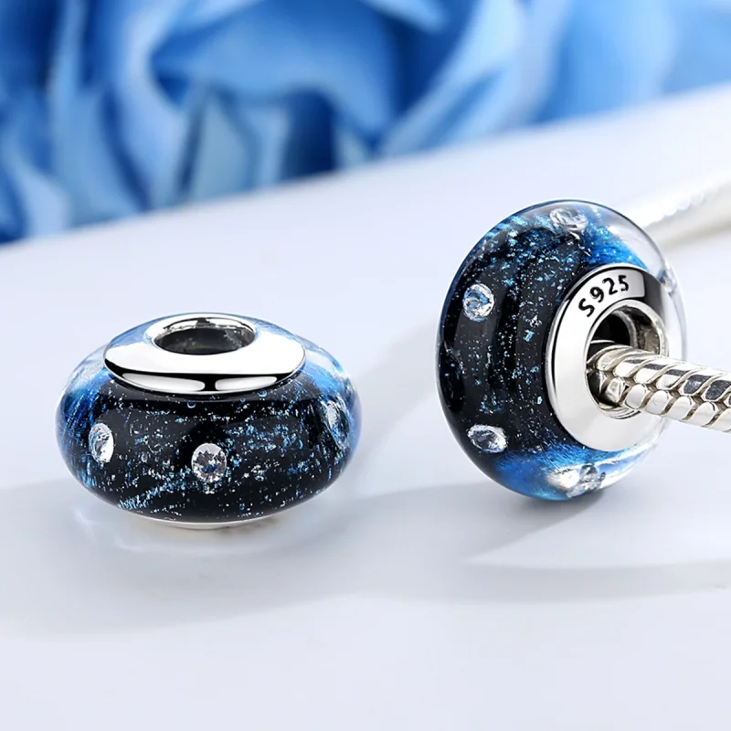 (image for) Pandora Style Midnight Bubbling with Threaded Murano Glass Charm - SCZ028 - View 4