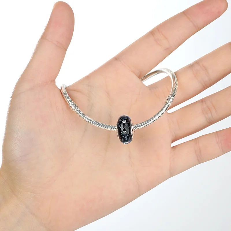 (image for) Pandora Style Midnight Bubbling with Threaded Murano Glass Charm - SCZ028 - View 5