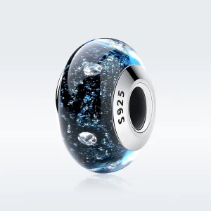 (image for) Pandora Style Midnight Bubbling with Threaded Murano Glass Charm - SCZ028