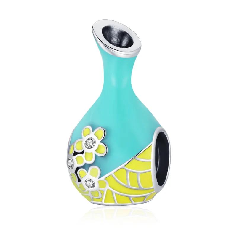 (image for) Pandora Style Mint Green Wine Bottle Charm - SCC1920 - Product Image