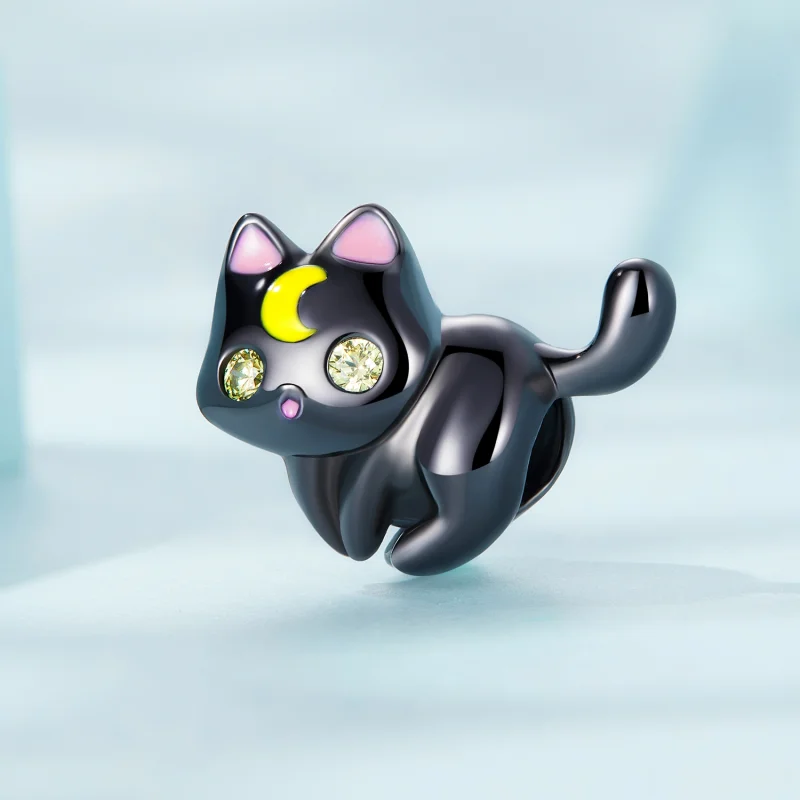 (image for) Pandora Style Moon Cat Charm - SCC2386 - View 2