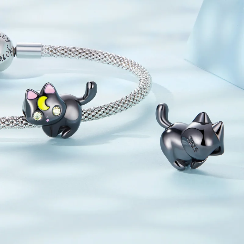 (image for) Pandora Style Moon Cat Charm - SCC2386 - View 4