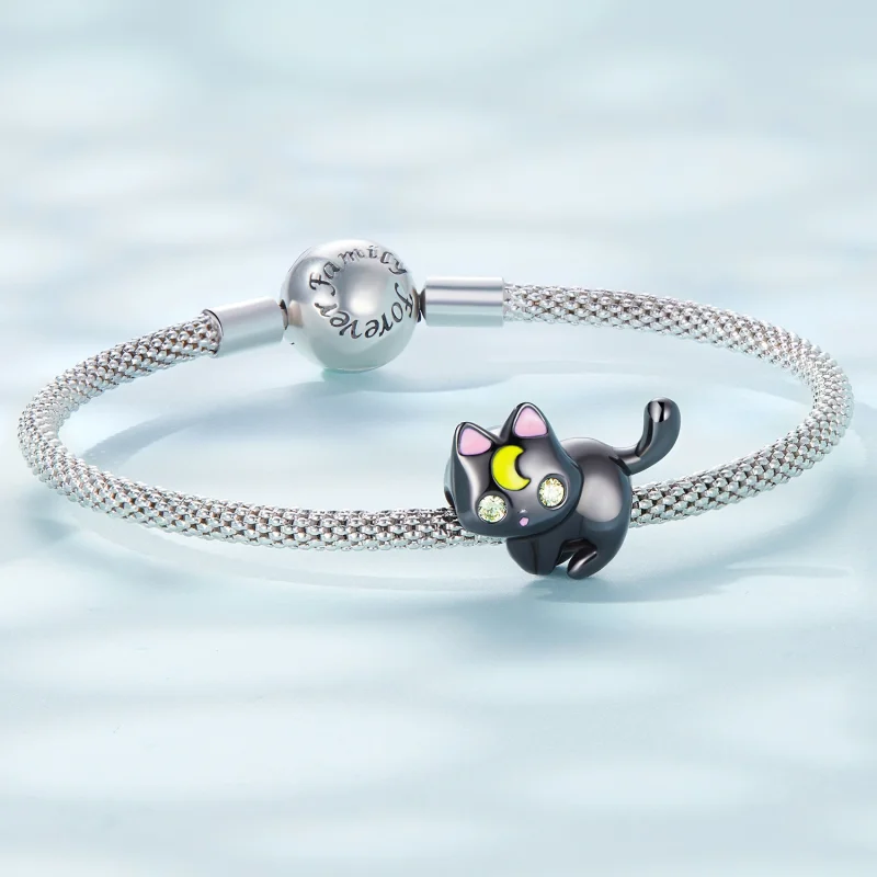 (image for) Pandora Style Moon Cat Charm - SCC2386 - View 5
