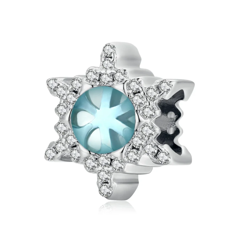 (image for) Pandora Style Moonstone Snowflake Charm - BSC512 - Product Image
