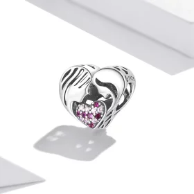 Pandora Style Mother and Daughter Love Silhouette Charm - BSC575 Pandora Style Mother and Daughter Love Silhouette Charm - BSC575