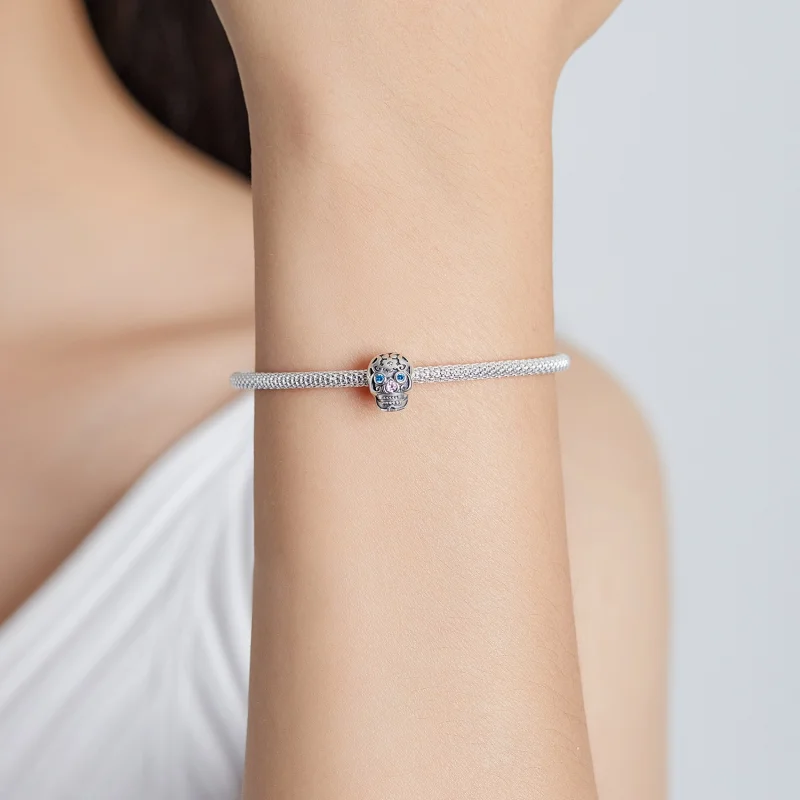 (image for) Pandora Style Openwork Skull Charm - BSC524 - View 5