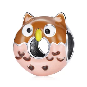 Pandora Style Owl Donuts Charm - SCC1882 Pandora Style Owl Donuts Charm - SCC1882