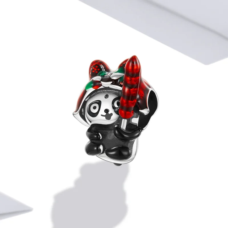 (image for) Pandora Style Panda with Tiger Hat Charm - SCC2105 - View 2