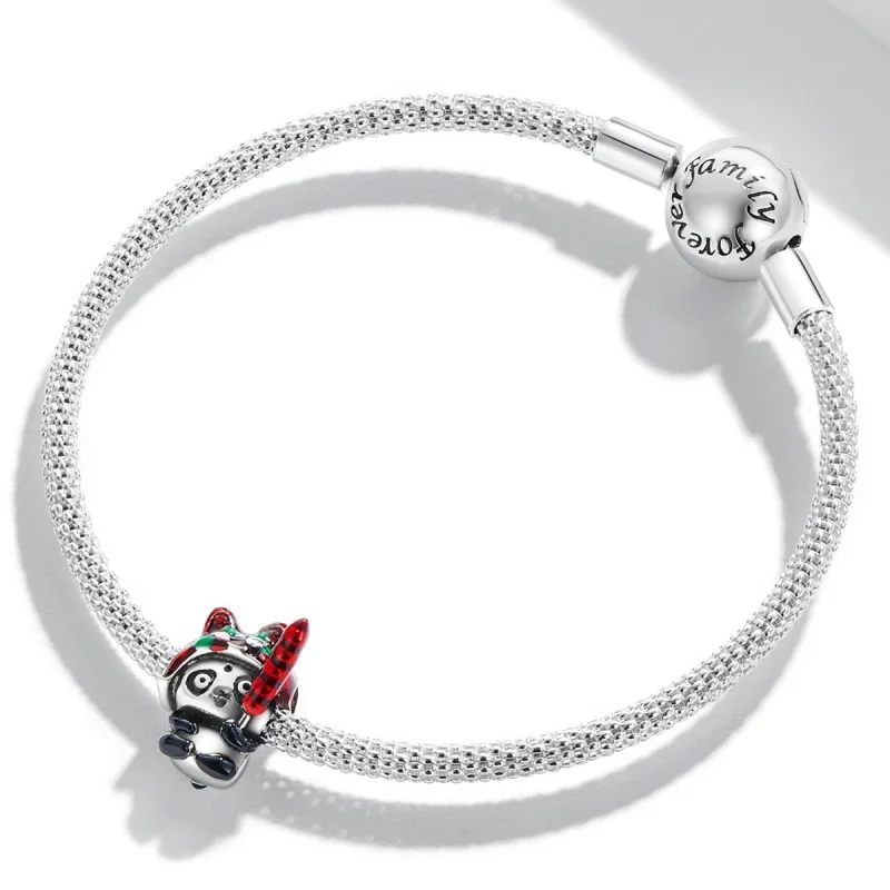 (image for) Pandora Style Panda with Tiger Hat Charm - SCC2105 - View 3