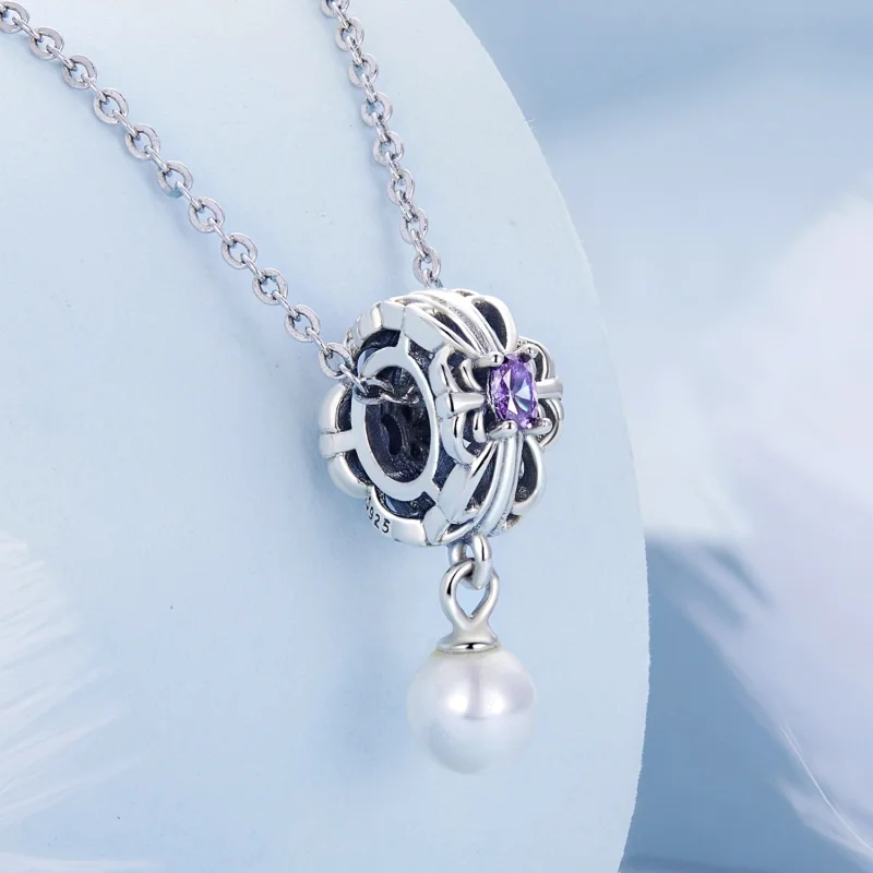 (image for) Pandora Style Pearl Streamer Charm - BSC638 - View 2