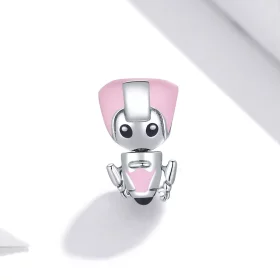 Pandora Style Pink Baby Robot Charm - SCC1774 Pandora Style Pink Baby Robot Charm - SCC1774