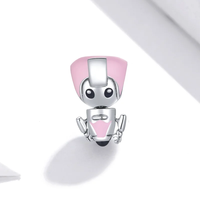 (image for) Pandora Style Pink Baby Robot Charm - SCC1774 - View 2