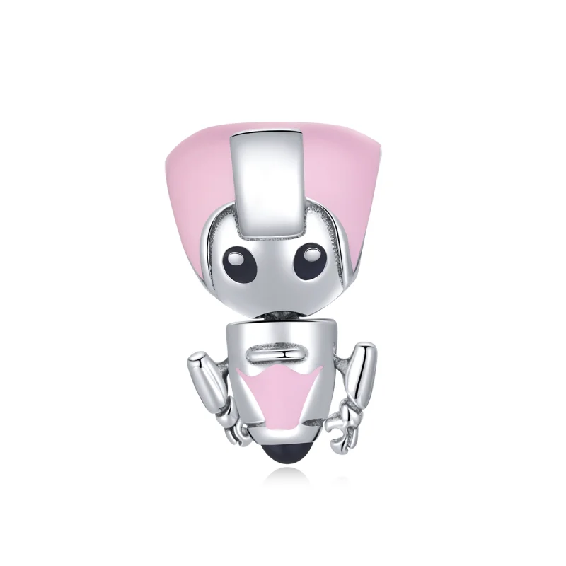 (image for) Pandora Style Pink Baby Robot Charm - SCC1774 - Product Image