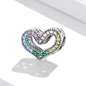 Pandora Style Rainbow Heart Charm - SCC2137 Pandora Style Rainbow Heart Charm - SCC2137